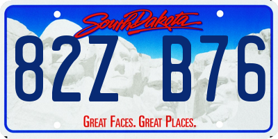 SD license plate 82ZB76