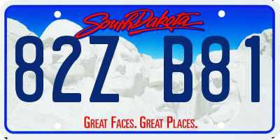 SD license plate 82ZB81