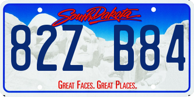 SD license plate 82ZB84