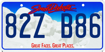 SD license plate 82ZB86