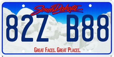 SD license plate 82ZB88