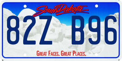 SD license plate 82ZB96