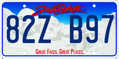SD license plate 82ZB97