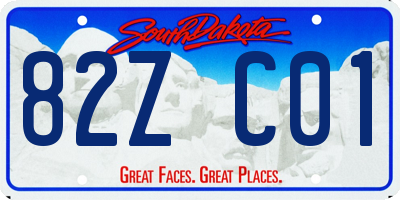 SD license plate 82ZC01