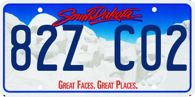SD license plate 82ZC02