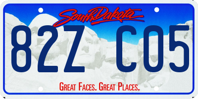 SD license plate 82ZC05