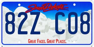 SD license plate 82ZC08