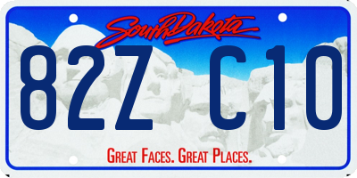 SD license plate 82ZC10