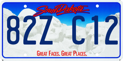 SD license plate 82ZC12