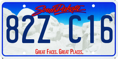SD license plate 82ZC16