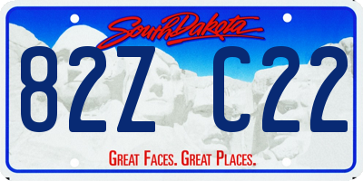 SD license plate 82ZC22