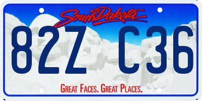 SD license plate 82ZC36