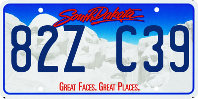 SD license plate 82ZC39