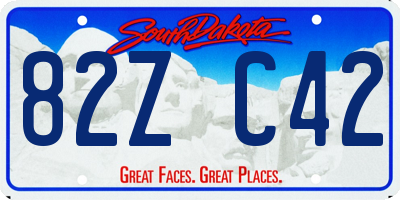 SD license plate 82ZC42