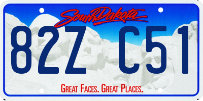 SD license plate 82ZC51