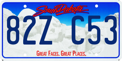 SD license plate 82ZC53
