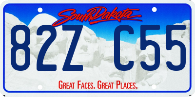SD license plate 82ZC55