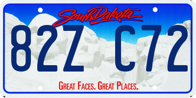 SD license plate 82ZC72