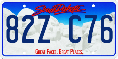 SD license plate 82ZC76