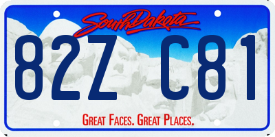 SD license plate 82ZC81
