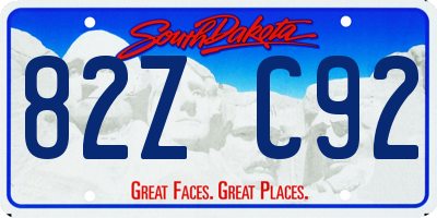 SD license plate 82ZC92