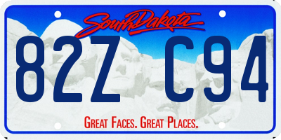 SD license plate 82ZC94