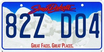 SD license plate 82ZD04