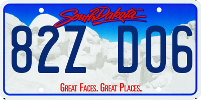 SD license plate 82ZD06