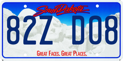 SD license plate 82ZD08