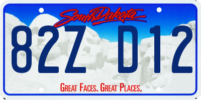 SD license plate 82ZD12