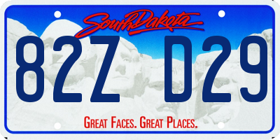 SD license plate 82ZD29