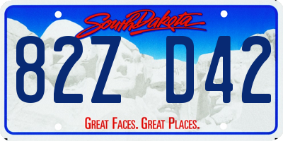 SD license plate 82ZD42