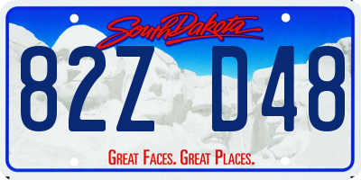 SD license plate 82ZD48