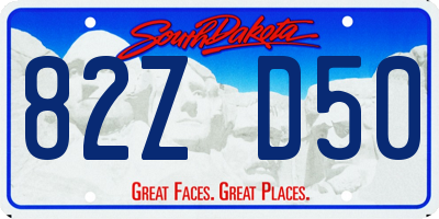 SD license plate 82ZD50