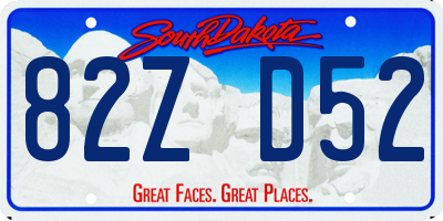 SD license plate 82ZD52