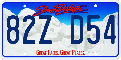 SD license plate 82ZD54
