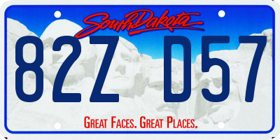 SD license plate 82ZD57