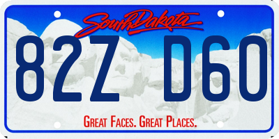 SD license plate 82ZD60