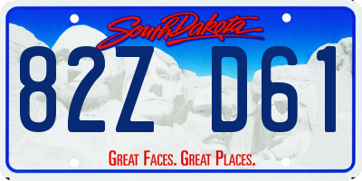 SD license plate 82ZD61