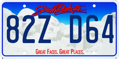SD license plate 82ZD64