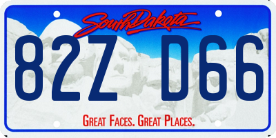 SD license plate 82ZD66
