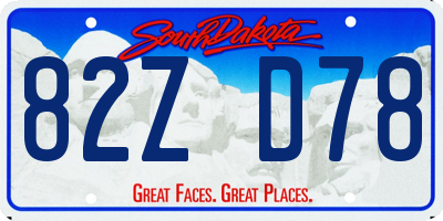 SD license plate 82ZD78