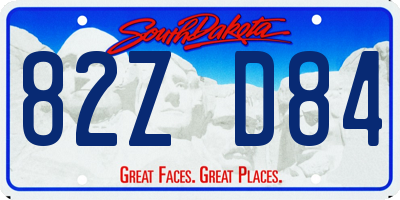 SD license plate 82ZD84