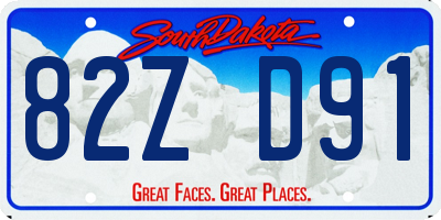 SD license plate 82ZD91
