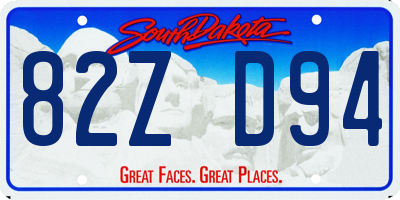 SD license plate 82ZD94
