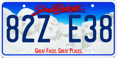SD license plate 82ZE38
