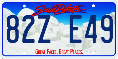 SD license plate 82ZE49