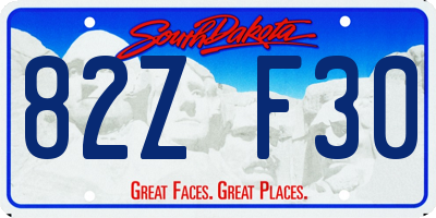 SD license plate 82ZF30