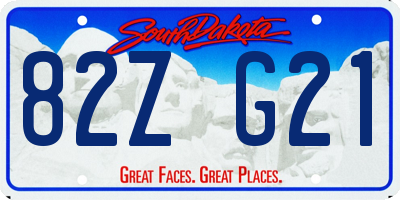 SD license plate 82ZG21