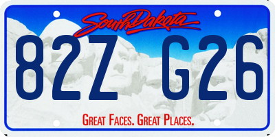 SD license plate 82ZG26